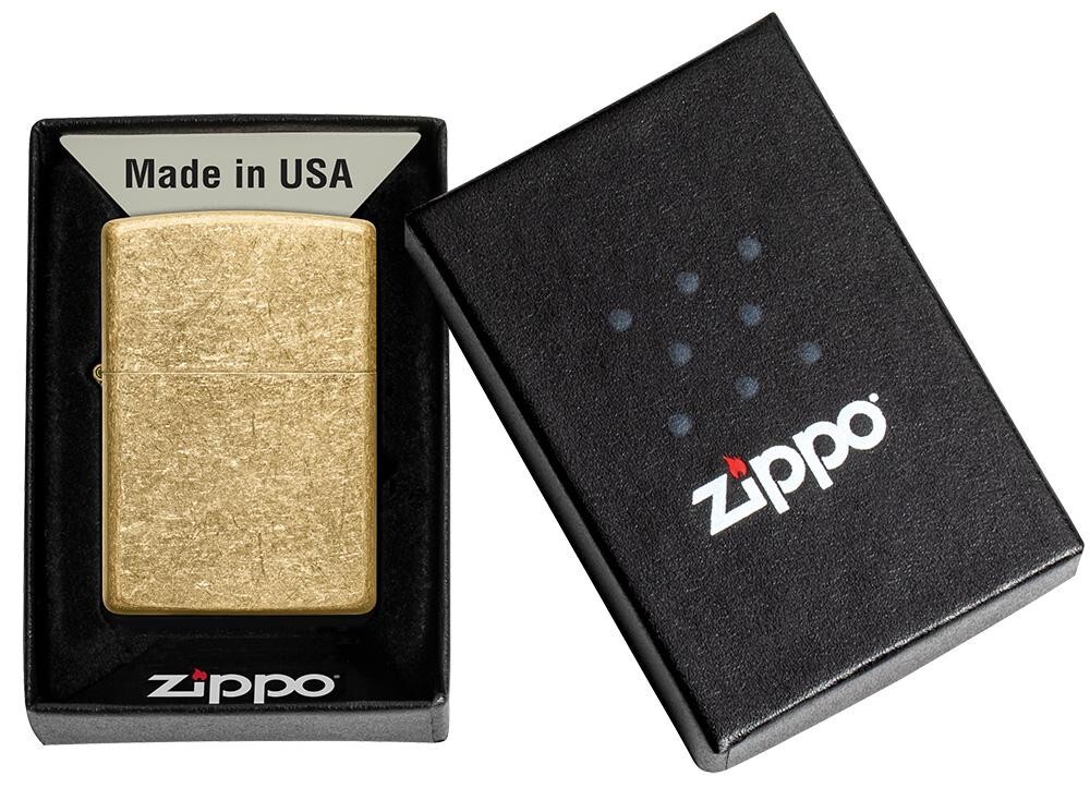 Zippo 49477, Classic Tumbled Brass Finish Lighter, (PL) Pipe Insert