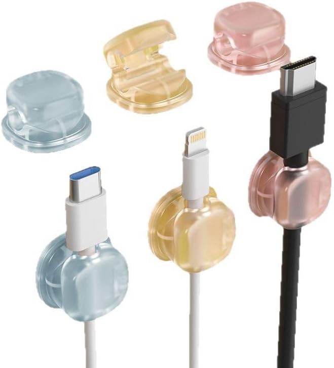 Wattvo 6 Pack Crystal Cable Organizer, Multi Color Cord Organizer Cable