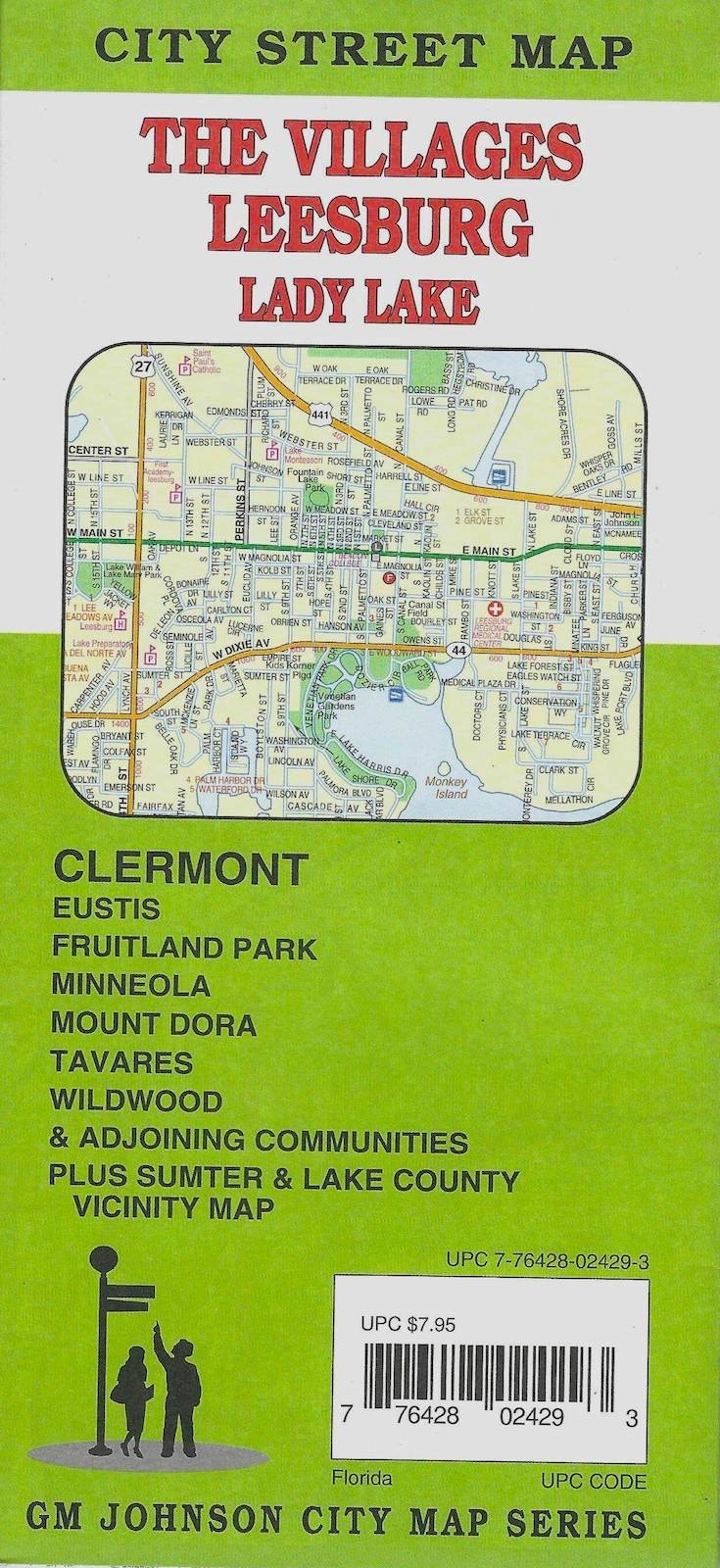 City Street Map of The Villages, Leesburg, Lady Lake, Florida, by GMJ Maps