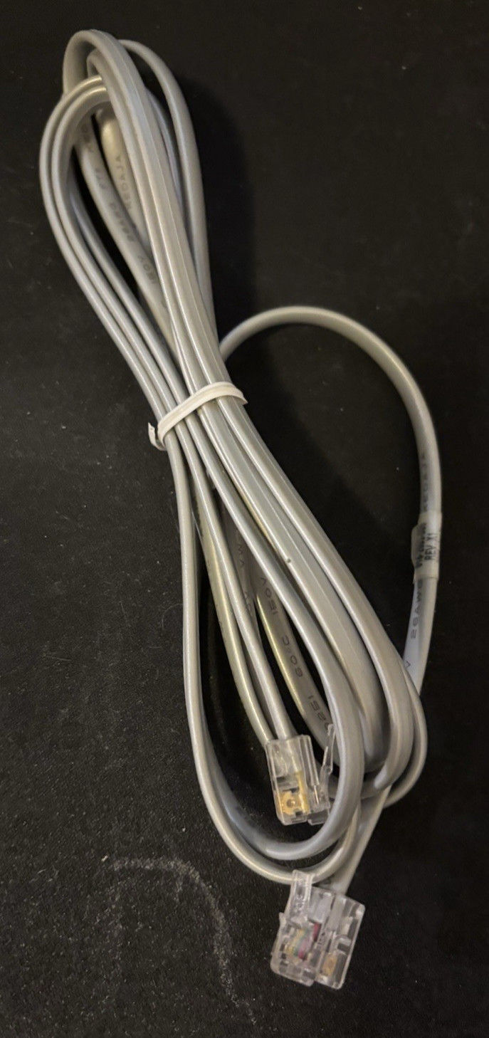 RJ11 Telephone Extension Cord, 6 ft., KDJ-3027 AWM 20251, Kedaja