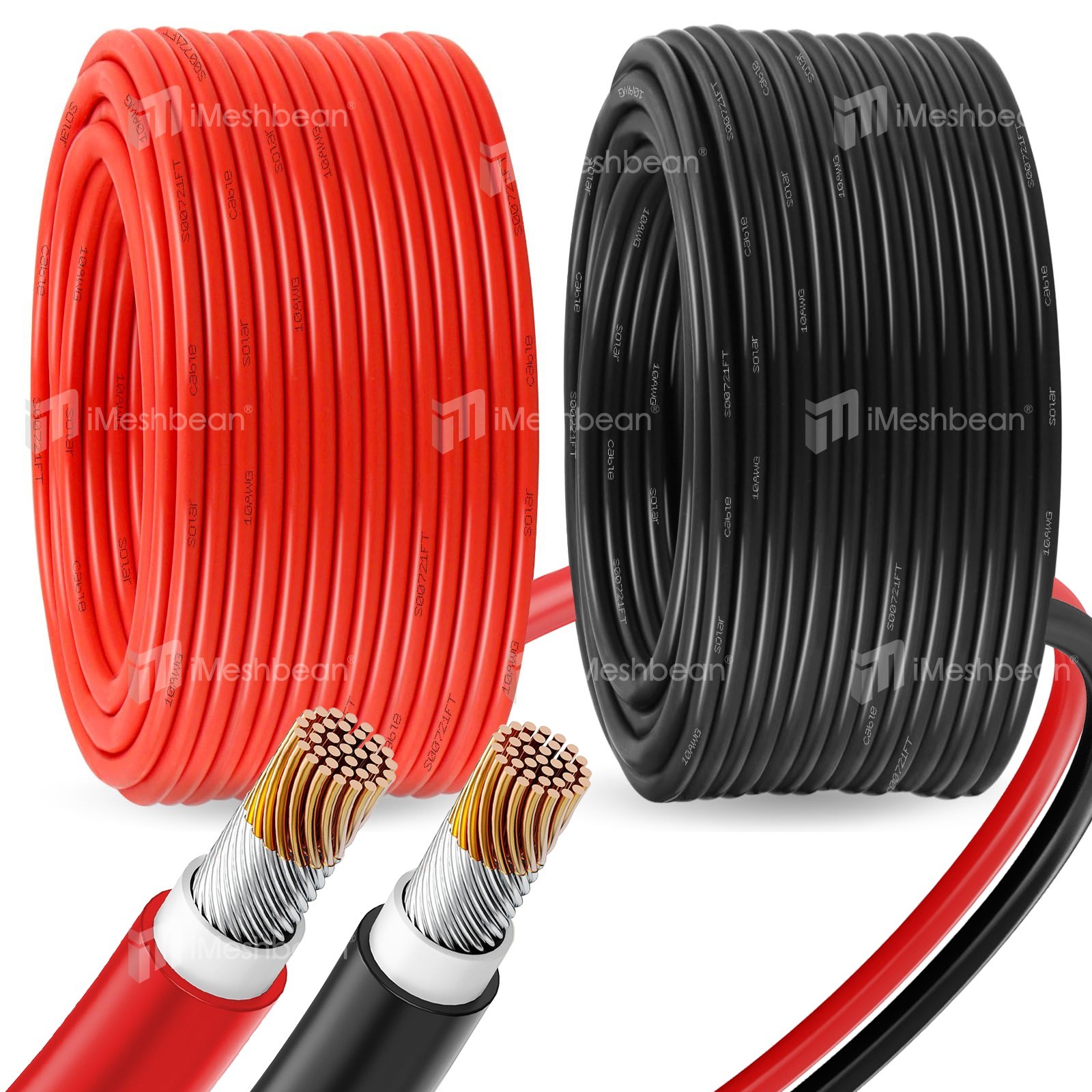 10AWG Solar Panel Extension Cable 20/30/40/50/100/200ft Flexible Wire Connector