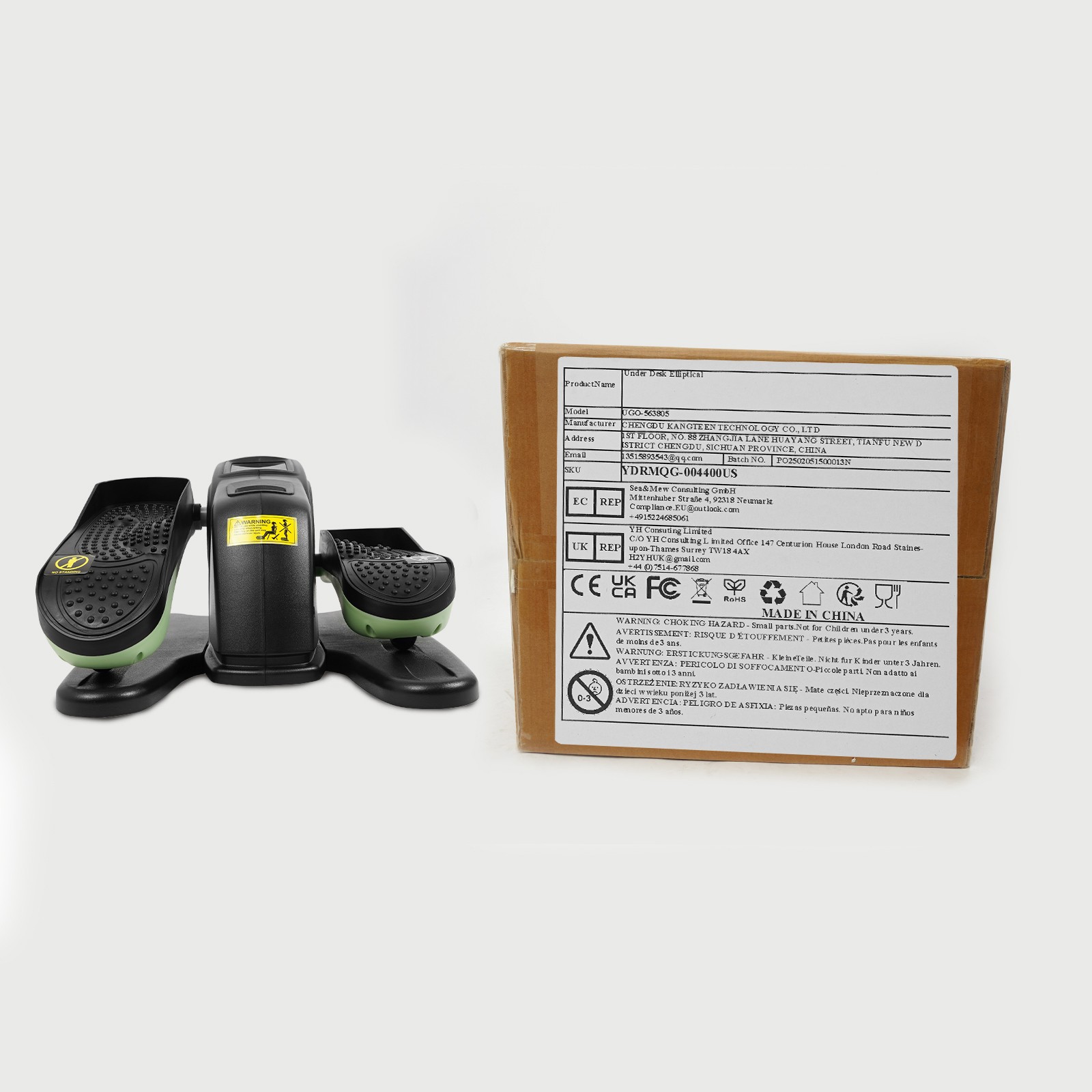 Mini Portable Electric Pedal Exerciser Leg Trainer w/Touch Screen+Remote Control