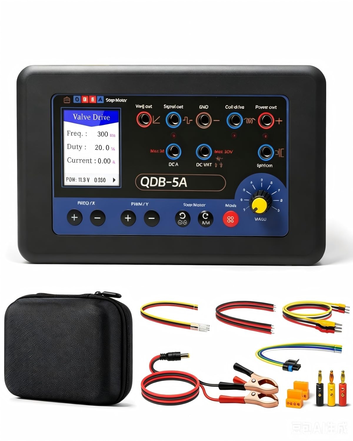 QDB-5A Ignition Coil Tester Tool Kit, Adjustable PWM Signal Generator Black