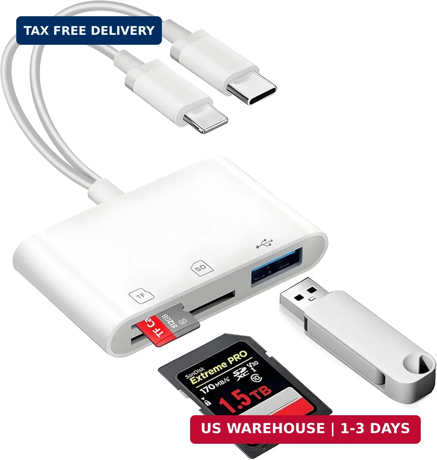 PIYILO SD Card Read for iPhone, USB C Micro SD Card Adapter, Memory Card Reader