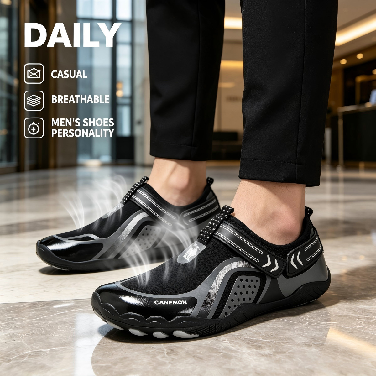 Men's Anti-skid Beach Shoes, Quick Drying Swimming Diving Surfing Water Sneakers