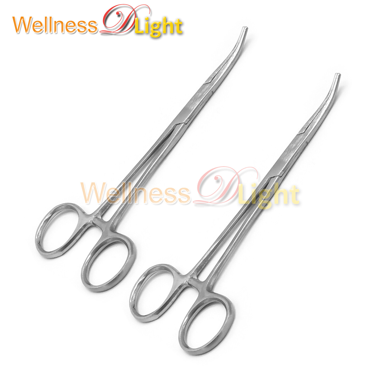 2 Pcs Kelly-Rankin Hemostatic Forceps, 5.5'' Curved Stainless Steel