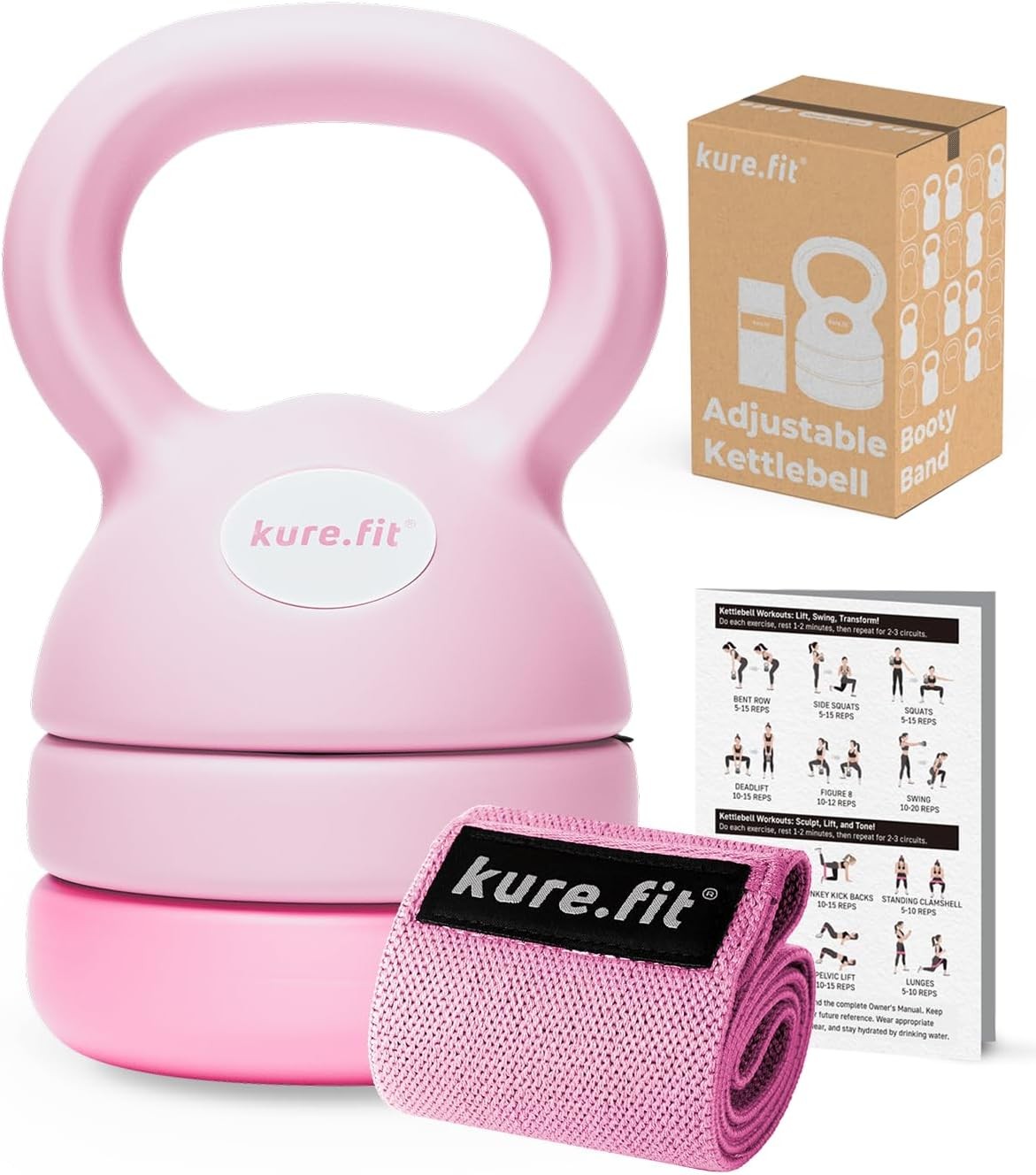 Adjustable Kettlebell 5 lb 12 lb Kettlebell Weights Set Home Gym Full-Body
