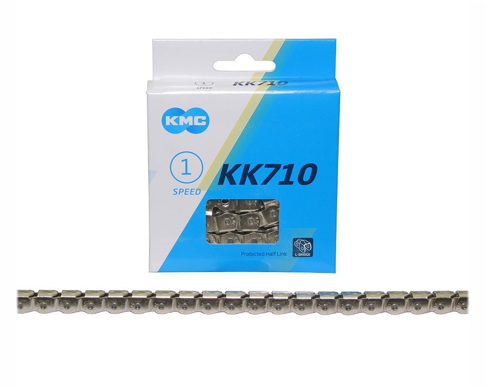 KMC Kool Knight Chain 1/2 " x 1/8 " KK710 Single-Speed 112 Links Silver BMX