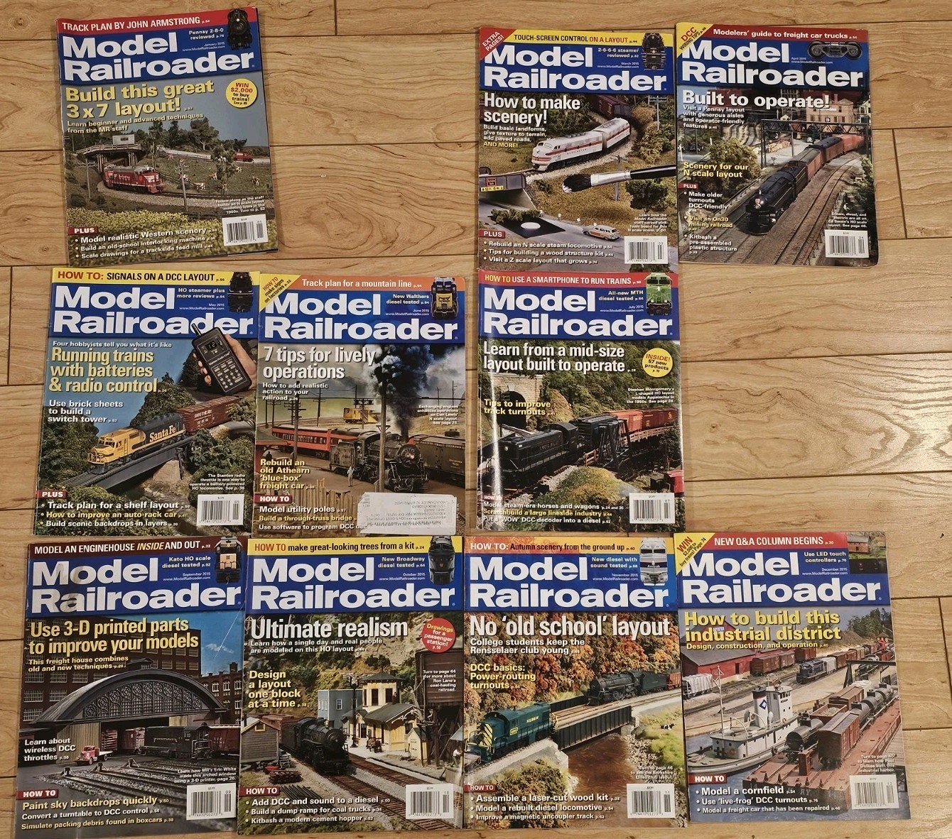 Model Railroader Magazine 2015 Lot - Completed Year - 12 Issues