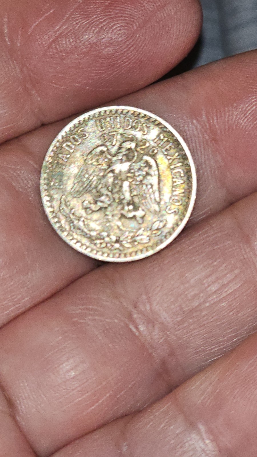1933 MX.Error 20 CENTAVOS SILVER EAGLE MEXICAN 1933 Last (3) Die Error. Unique.