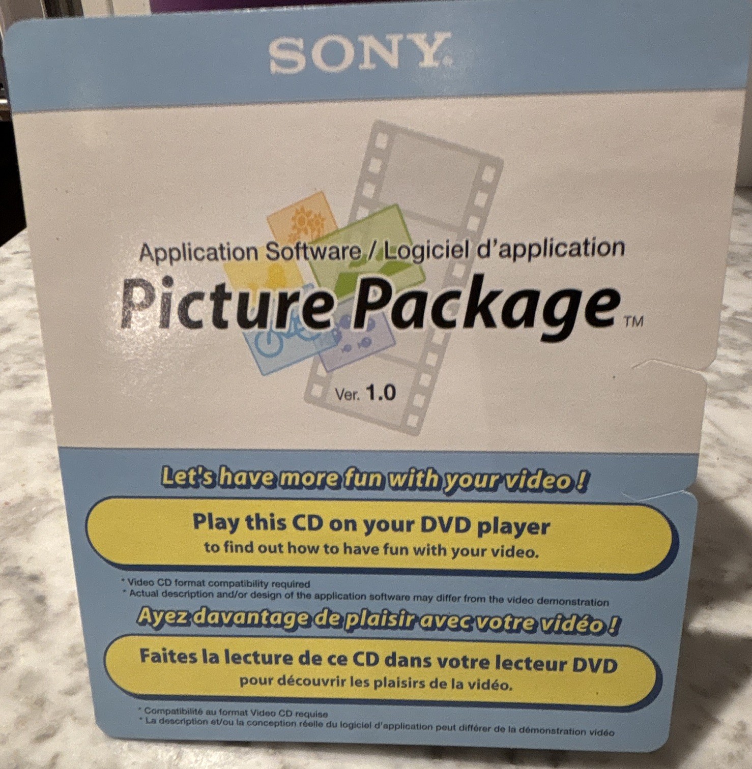 Sony Picture Package for Windows Ver 1.0, USB Driver, ImageMixer VCD2 for Mac