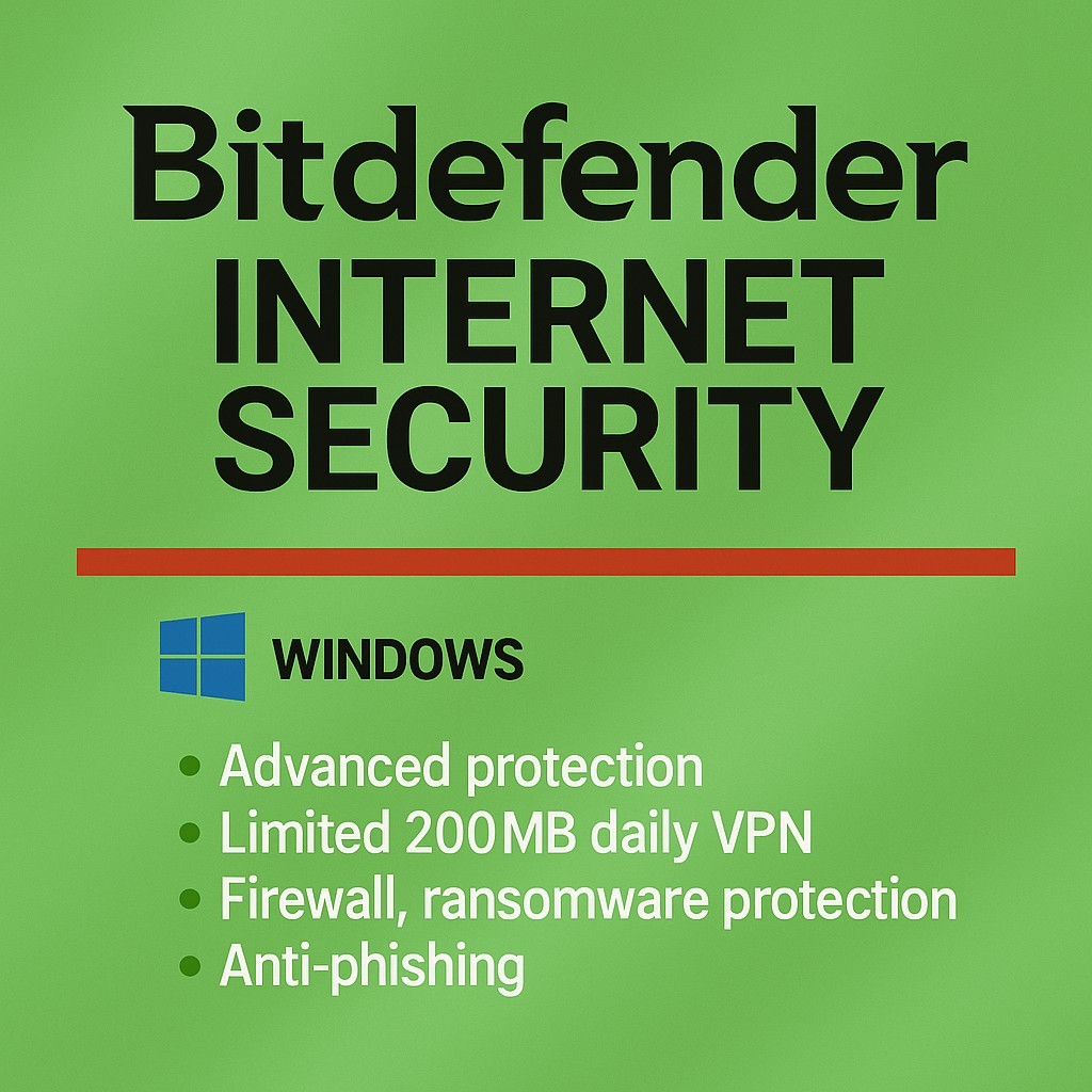 Bitdefender Internet Security - 3 Years 1 Device +  Daily VPN
