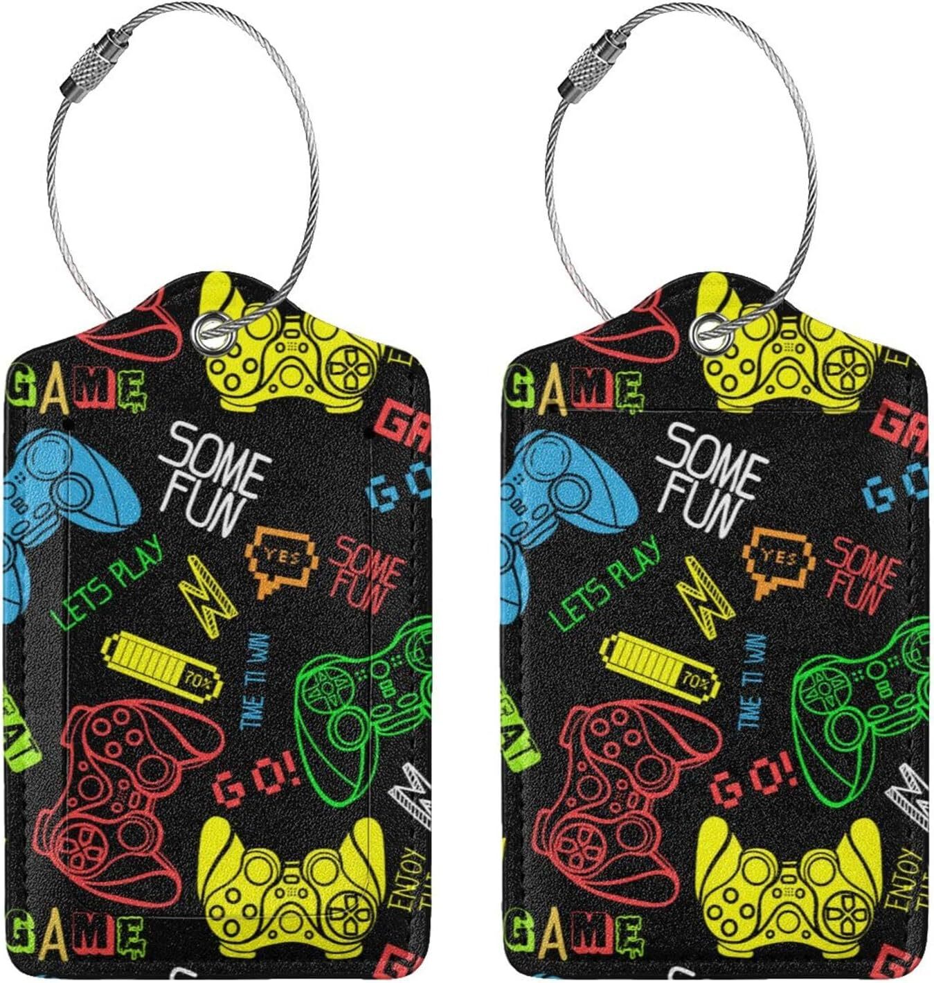 2 Pcs Gamepad Luggage Tags for Suitcase, Funny Game Gamer Gifts