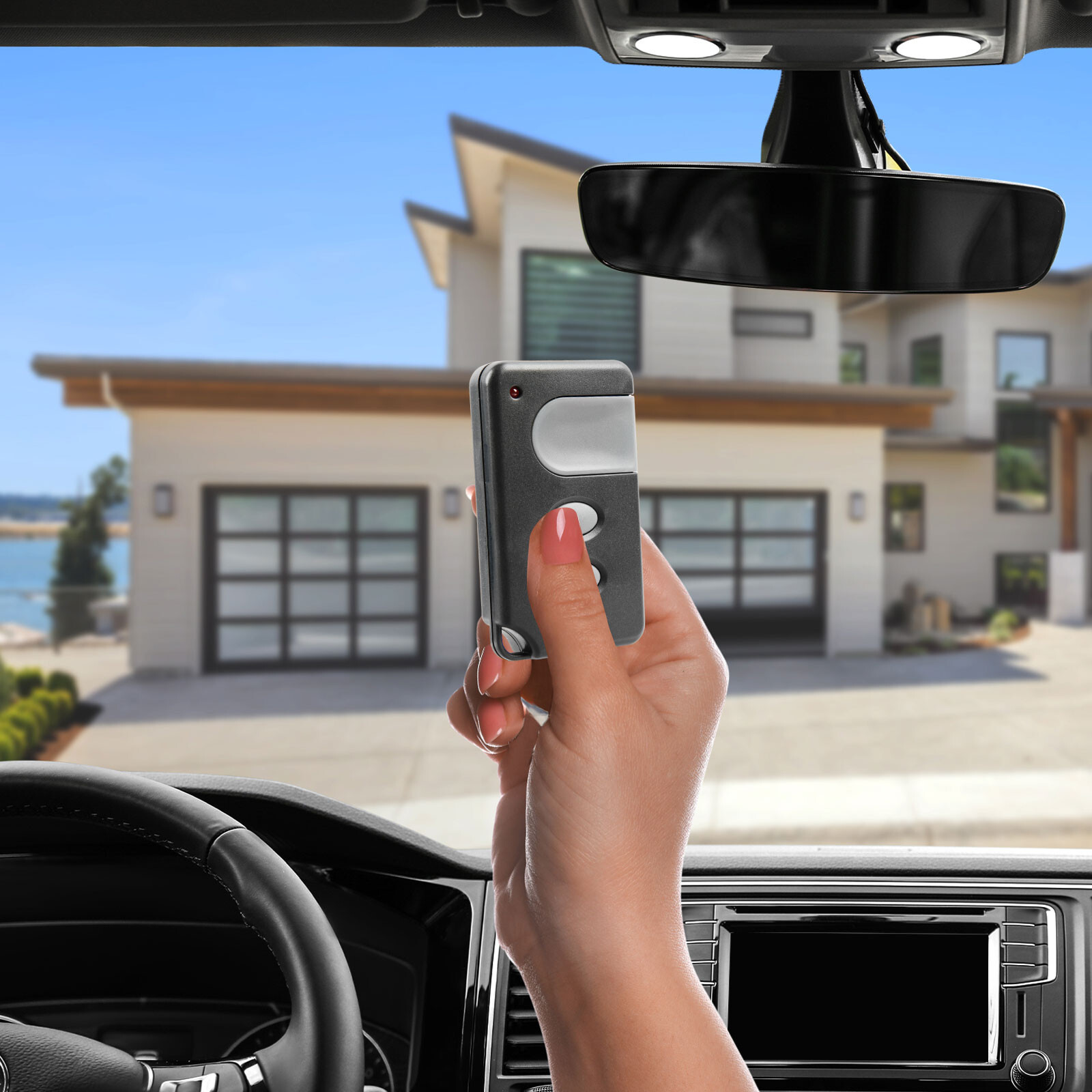 2 For Liftmaster 81LM Garage Gate Door Opener Visor Remote Green Learn Button