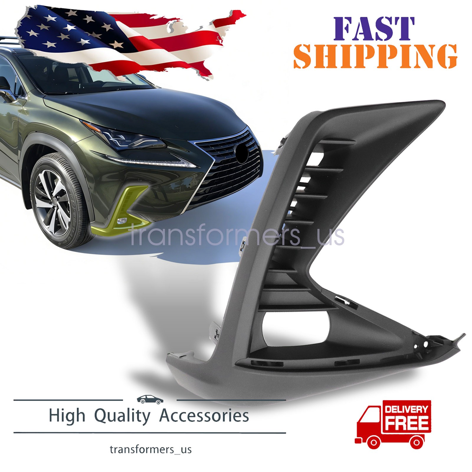 Fog Light Cover Front Passenger Side Fit 2018-2021 Lexus NX300 NX300h 5314178050
