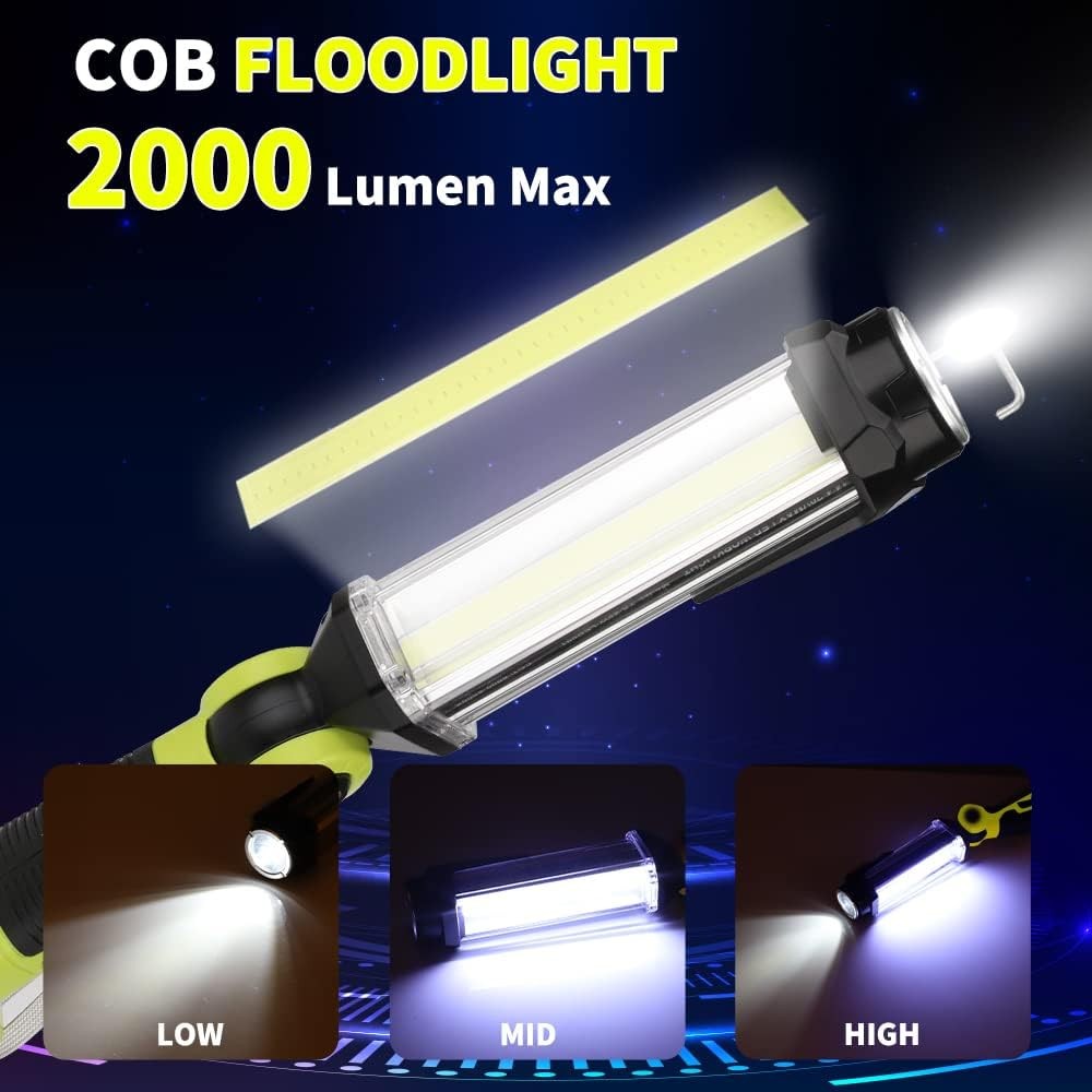 18W 2000LM Rechargeable Flashlight Cordless Led Work Light for Ryobi 18v Battery