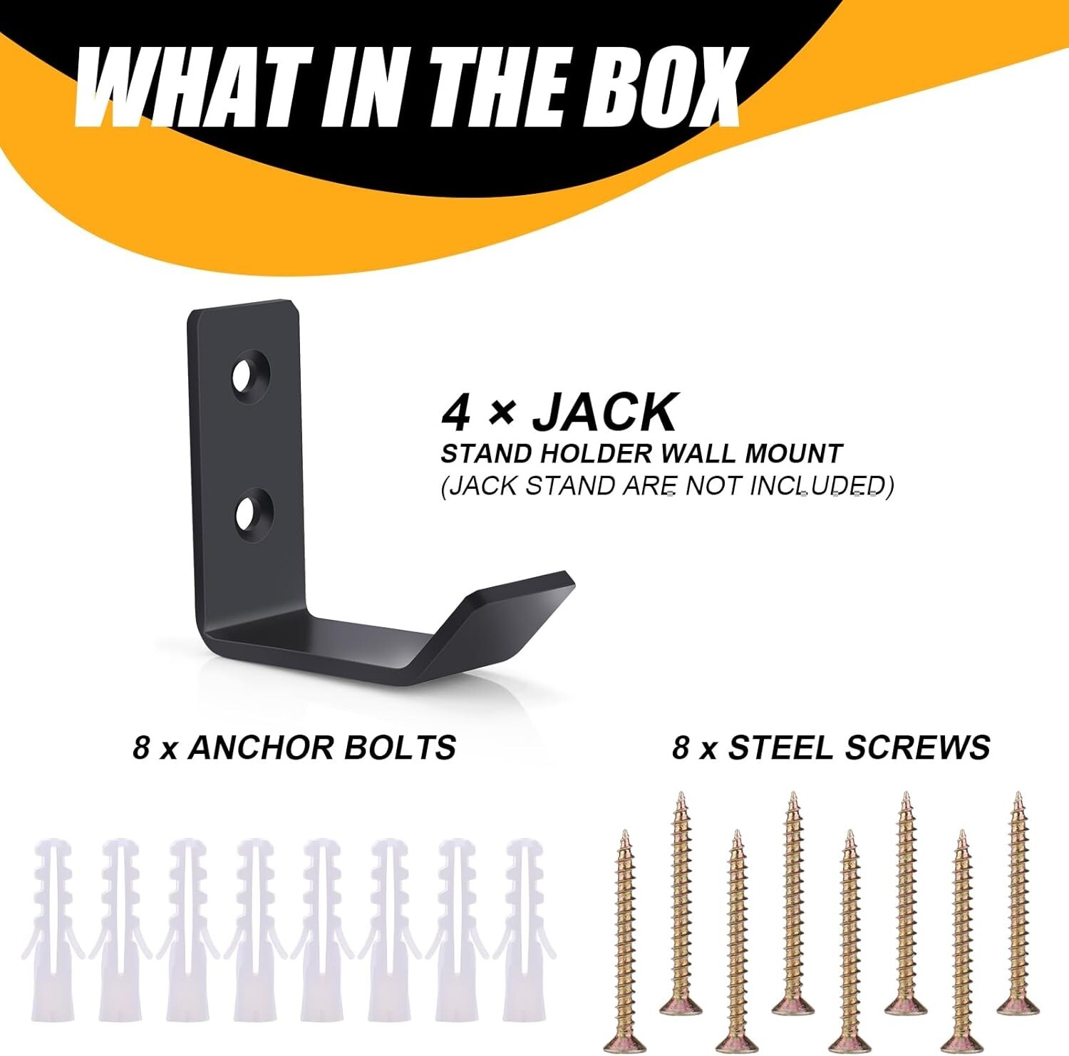 4 Pack Wall Mount Jack Stand Organizer Garage Storage Utility Hooks Jack Holder