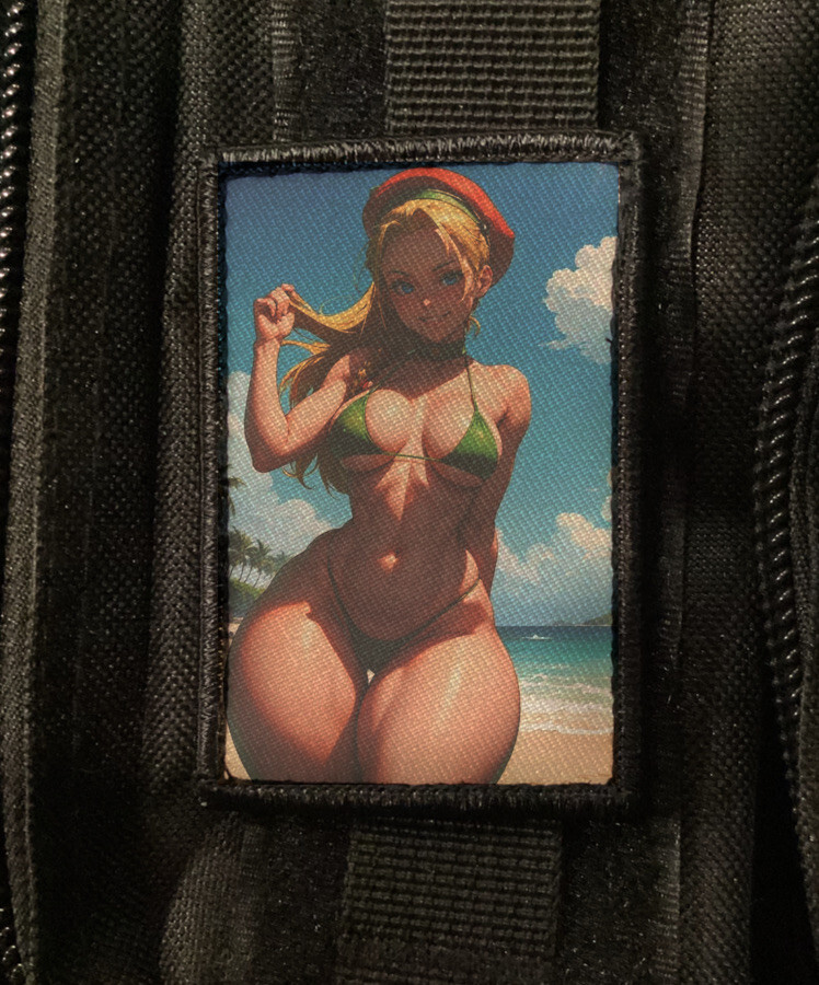 Cammy Beach Fighter Patch Morale Waifu Army Tactical Hook [sub]