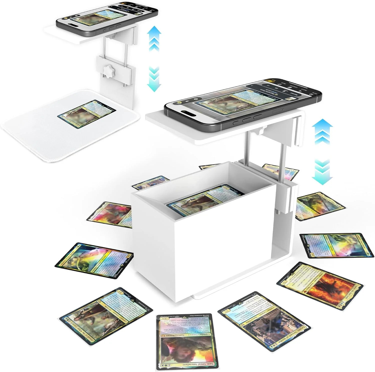 Card Scanner Stand for MTG & TCG, Adjustable Height Trading Card Scanner, Phone