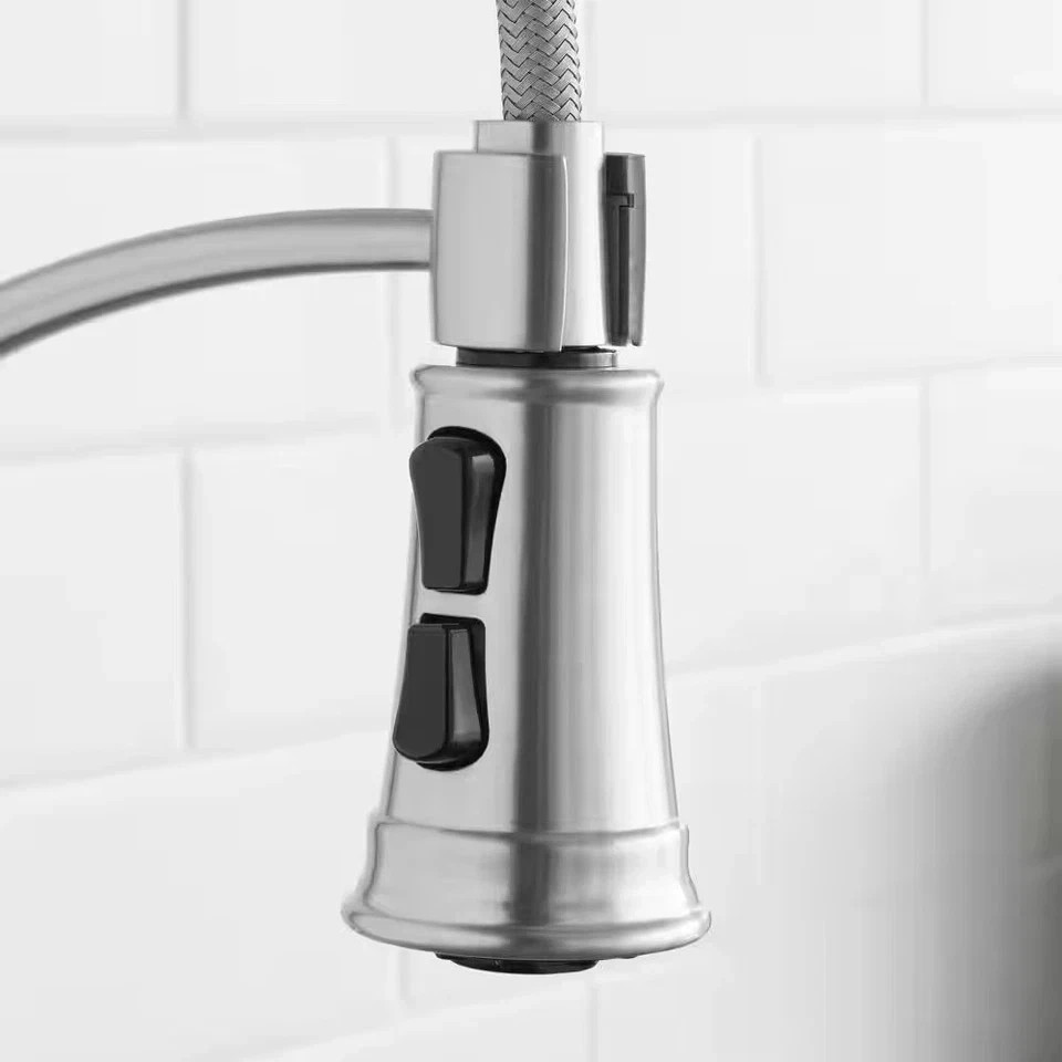 Glacier Bay Mandouri Single Handle Spring Neck Pull Down Sprayer Kitchen Faucet