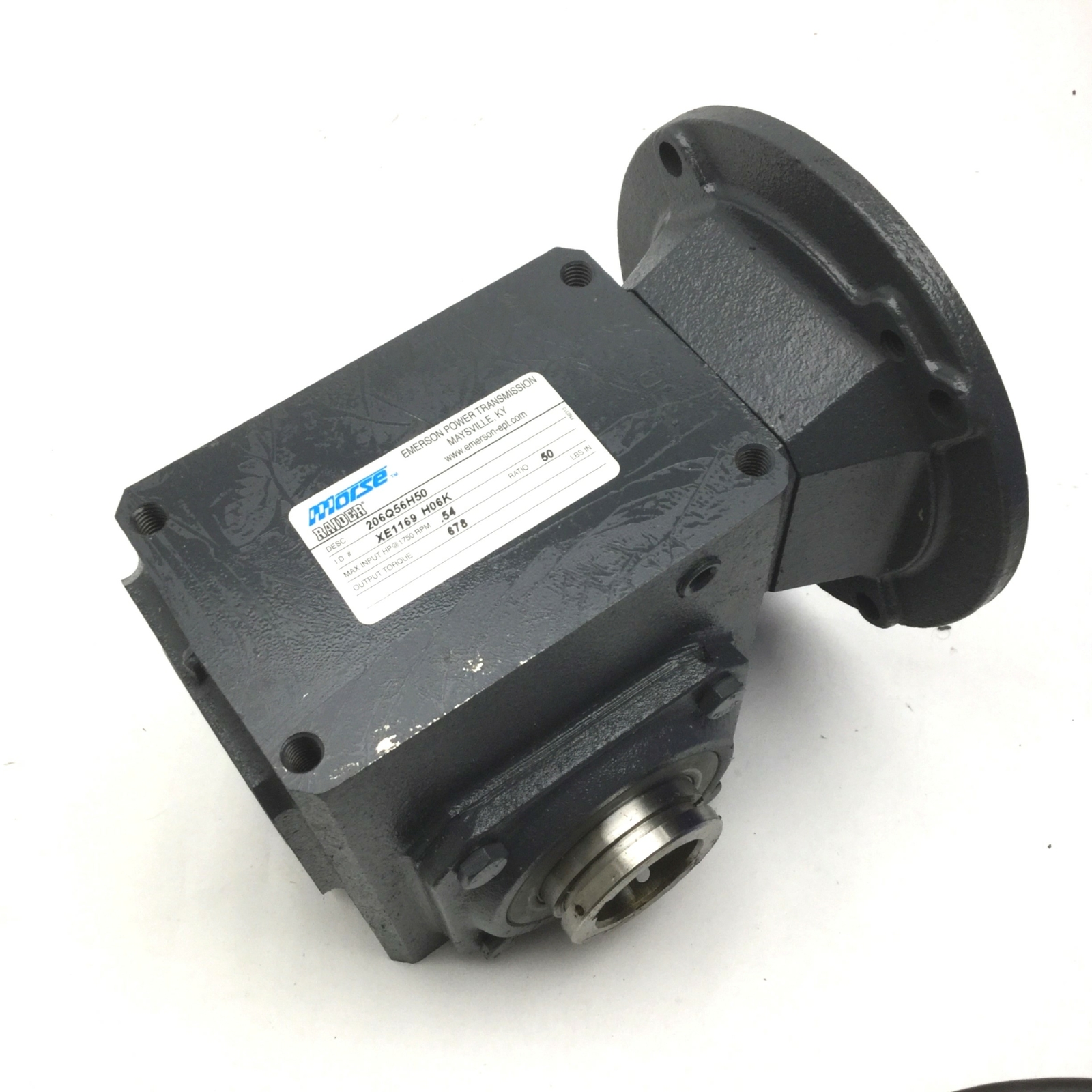 New Morse Raider 20Q56H50 Worm Gear Reducer 50:1, Torque: 678 In-lbs, .54HP@1750