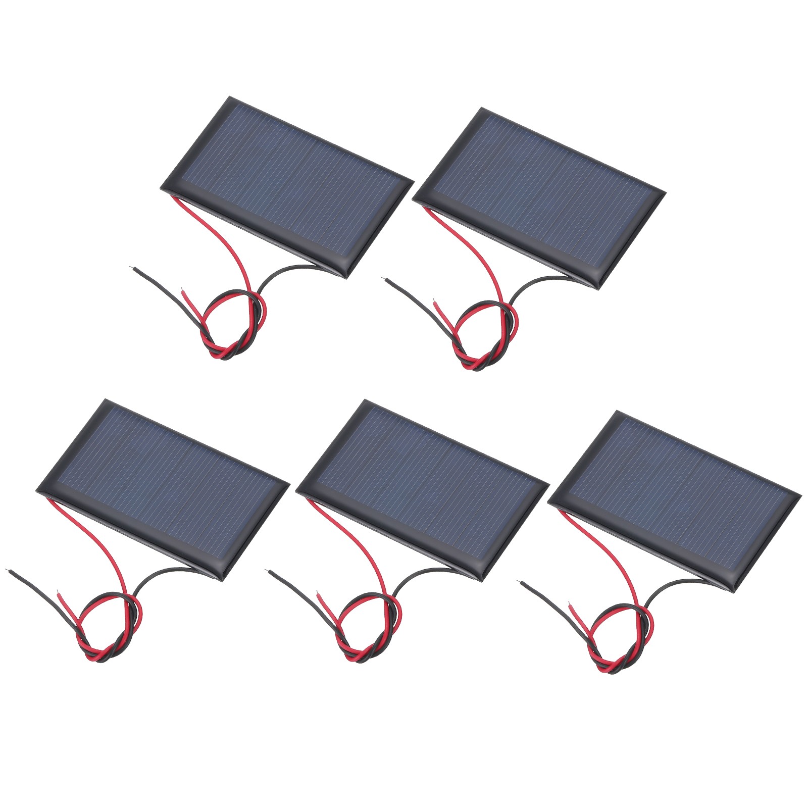 5 Pcs 3V 0.27W 90mA Mini Solar Panels with 2 Cable 62mm x 36mm