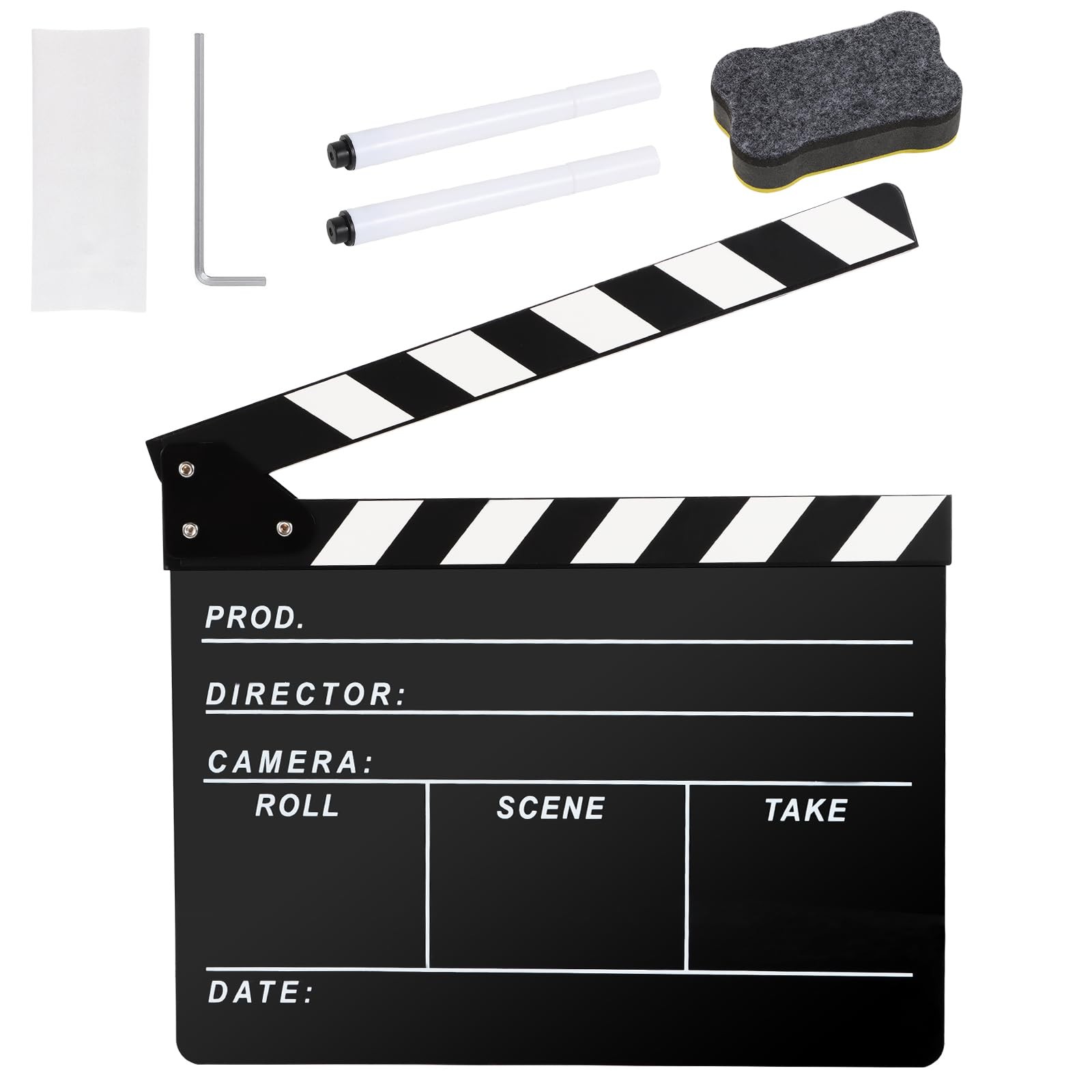 Ribvane Directors Clapboard for Film, Hollywood Slate Move Photography Black