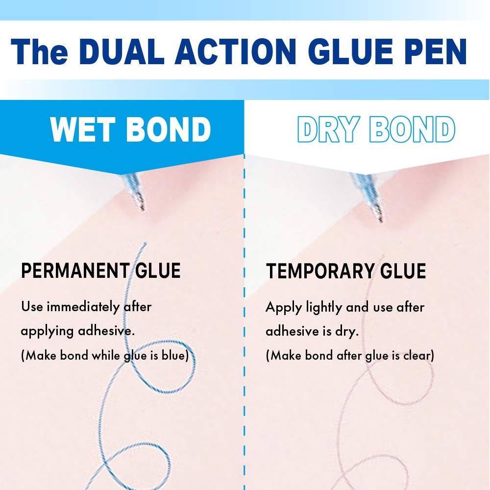 Kuretake Zig 2-Way Glue Pen 3/Pkg-Chisel Tip