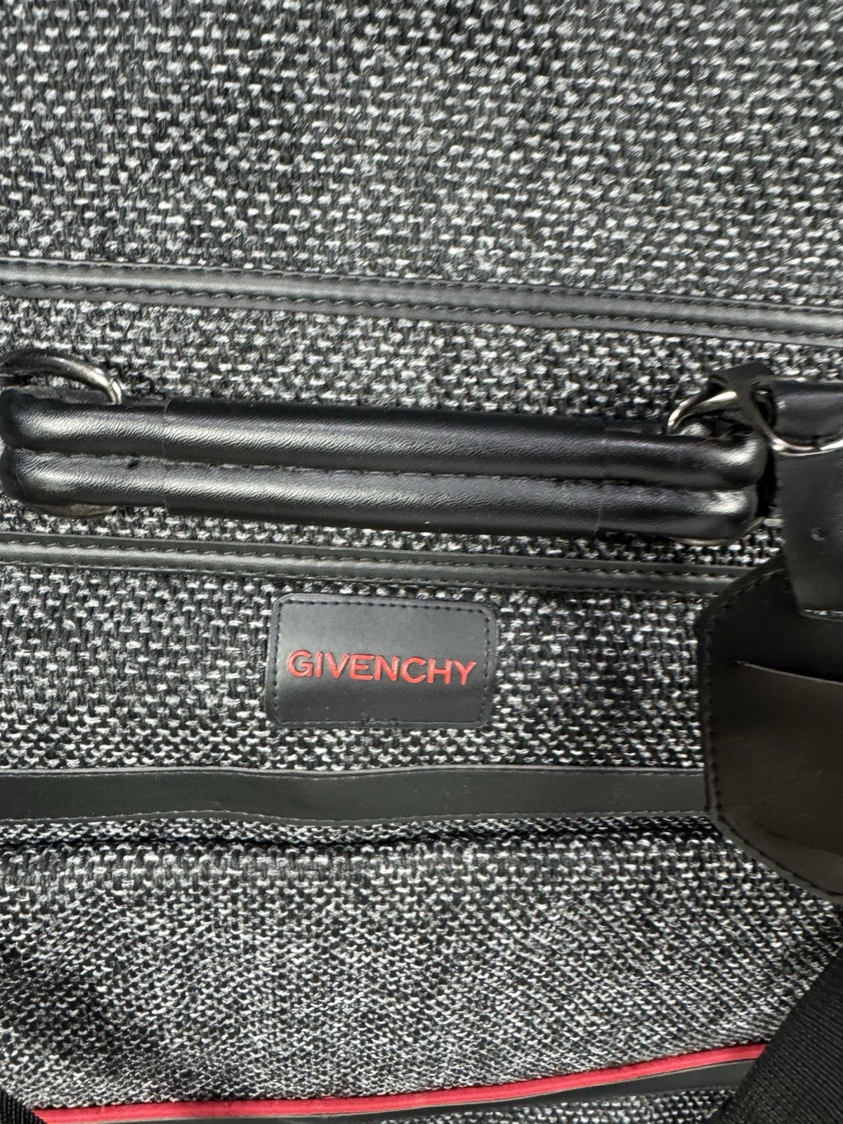 Givenchy Lugguage Weekend Garment Wardrobe Bag Charcoal Grey Tweed - EUC!