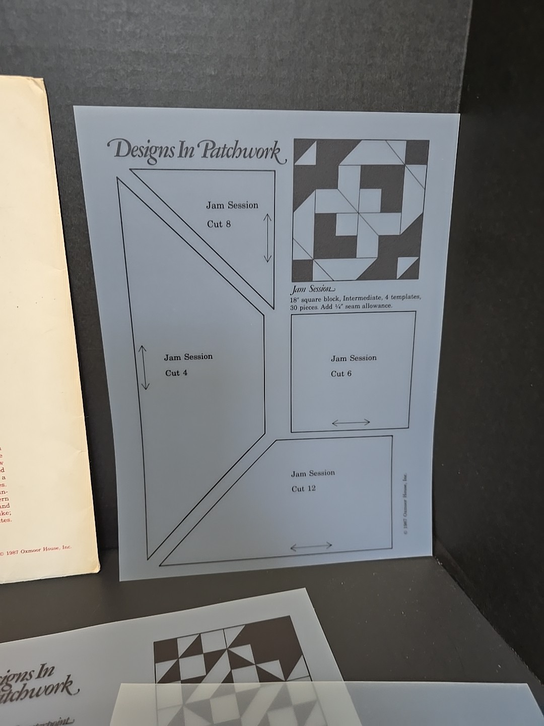 Quilting "Designs In Patchwork" Vinyl Template Patterns Oxmoor House Vintage 4