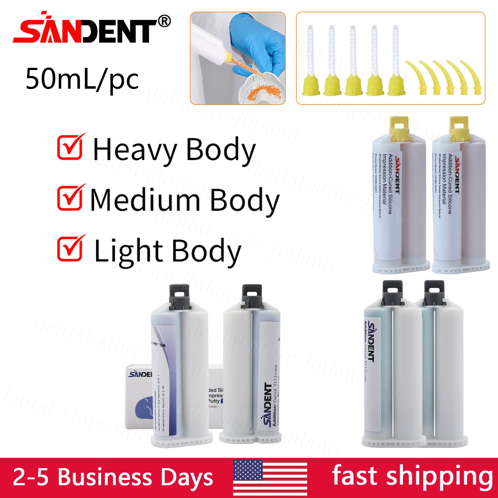 Dental VPS Impression Putty Soft Silicone Material Heavy+Light+Medium Body Fast