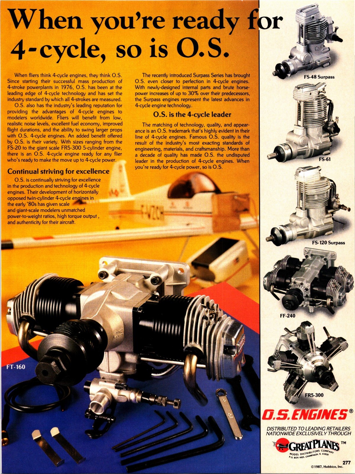 OS Engines FT-160 RC Engine Print Ad Wall Art Decor Ephemera FS-120 Surprass