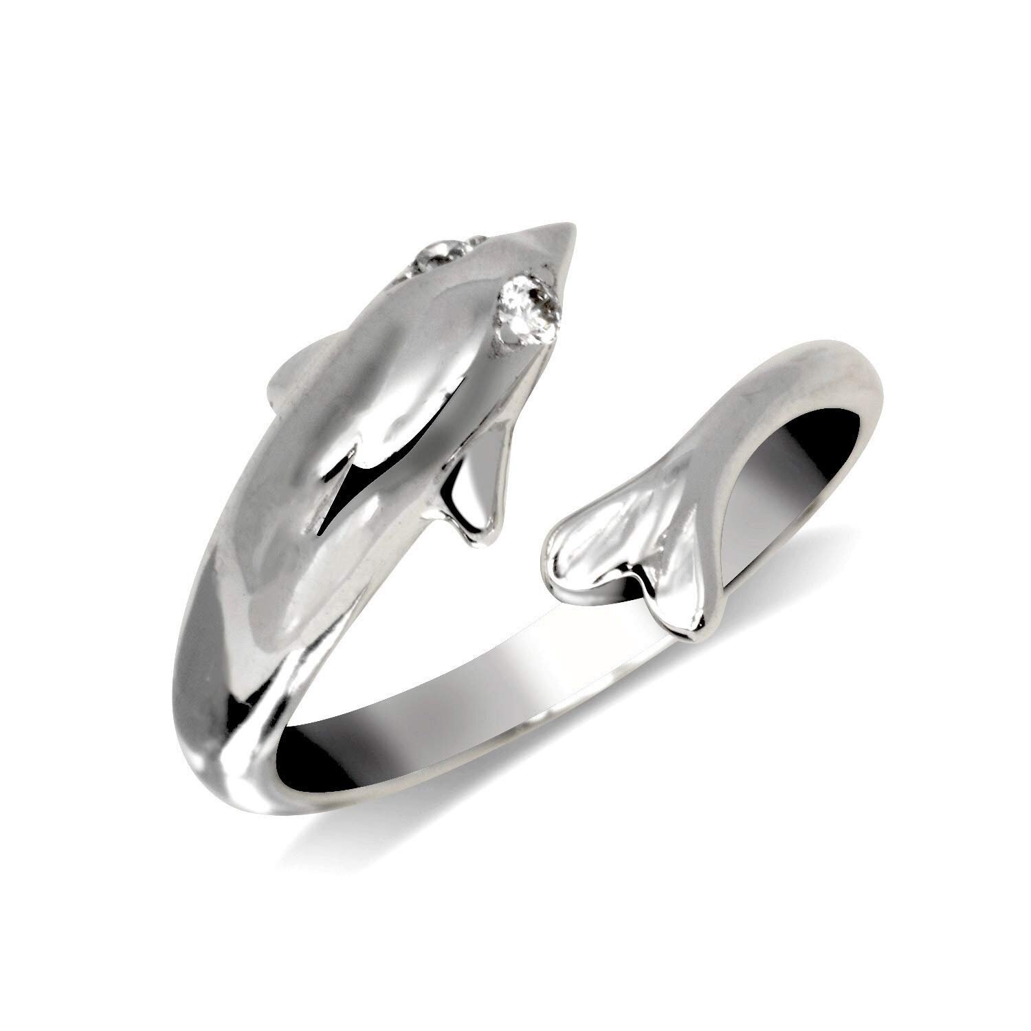 Solid 10K Yellow or White Gold Adjustable Nautical Dolphin Toe Ring -Nautical
