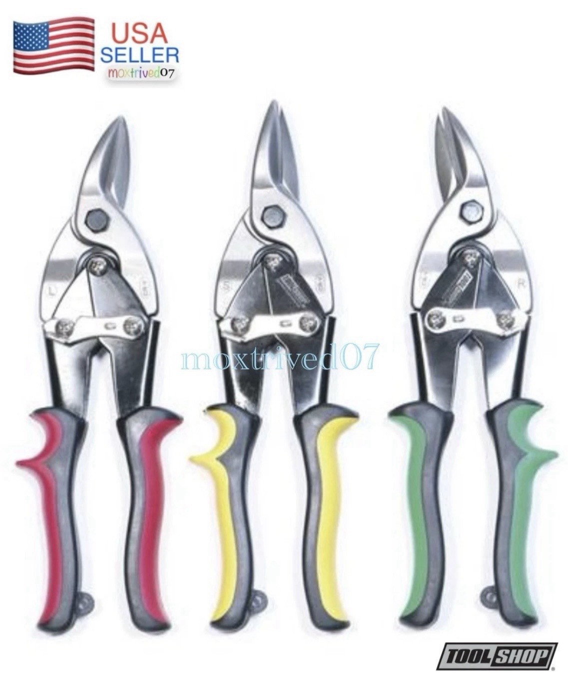 3 PCS 10” Aviation Tin Snip Set Straight Left Right Cut Sheet Metal Cutter Shear