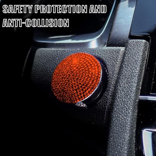 Bittwee Bling Car Engine Start Stop Button Cover, Rhinestone Shiny Diamond Red