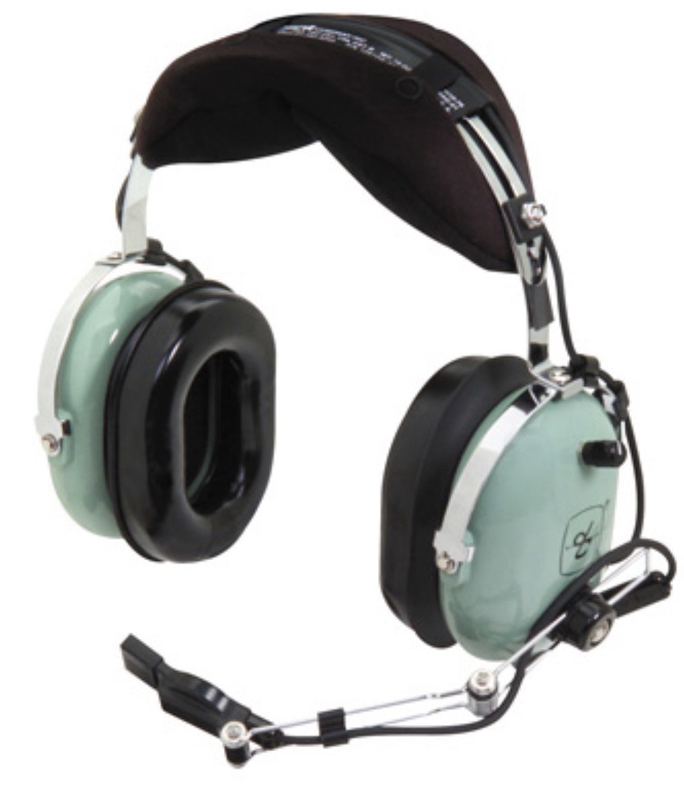 Two David Clark Military Aviation Headsets H10-76 Green + Microphone Cord Assy