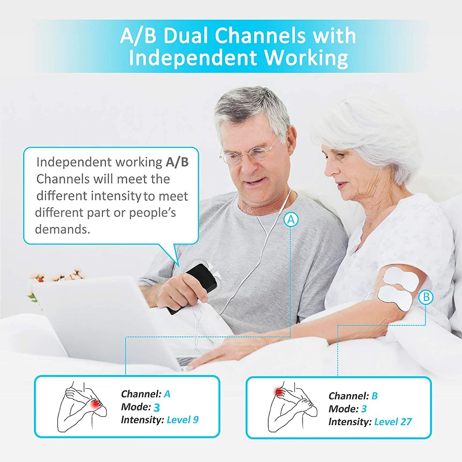 TENS Unit EMS Stimulator Electric Pulse Massage for knee injury, arthrithritis
