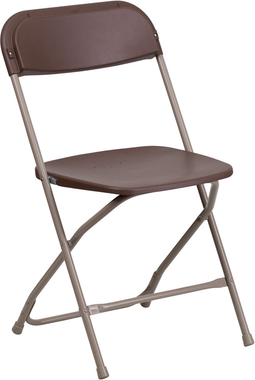 (50 PACK) 650 Lbs Weight Capacity Commercial Quality Brown Plastic Folding Chair