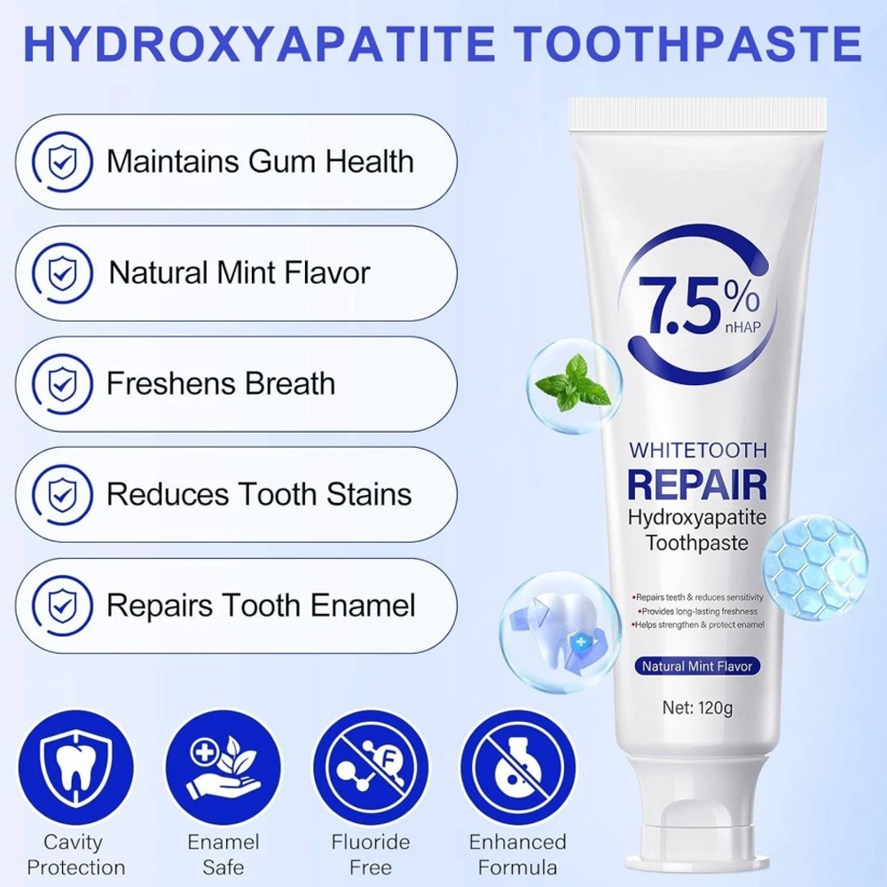 7.5% Hydroxyapatite Toothpaste 1 Pack Toothpaste for Advanced Enamel Protection