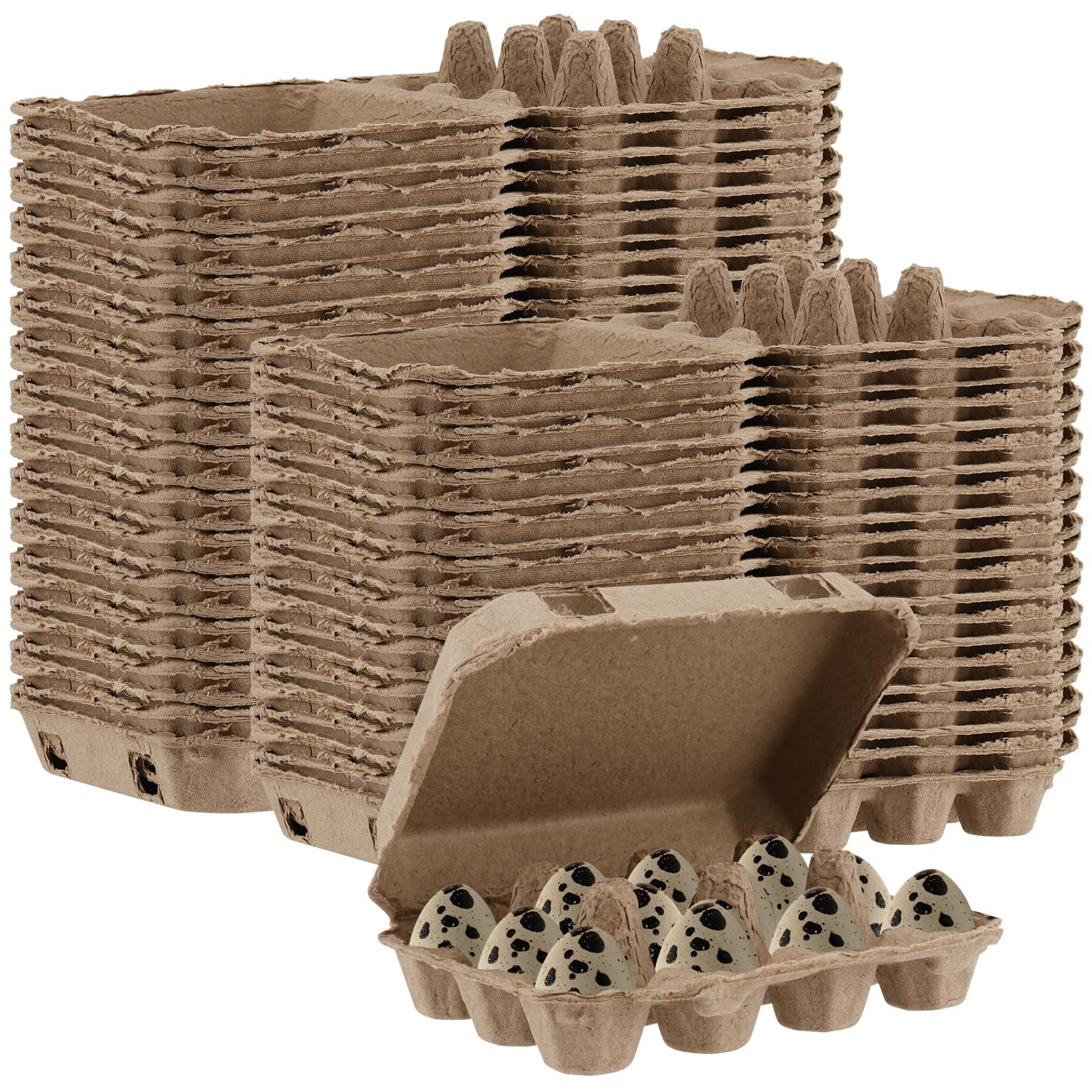 50PCS Quail Egg Cartons 12 Count Paper Pulp Egg Holder Bulk Farm Fresh Storage