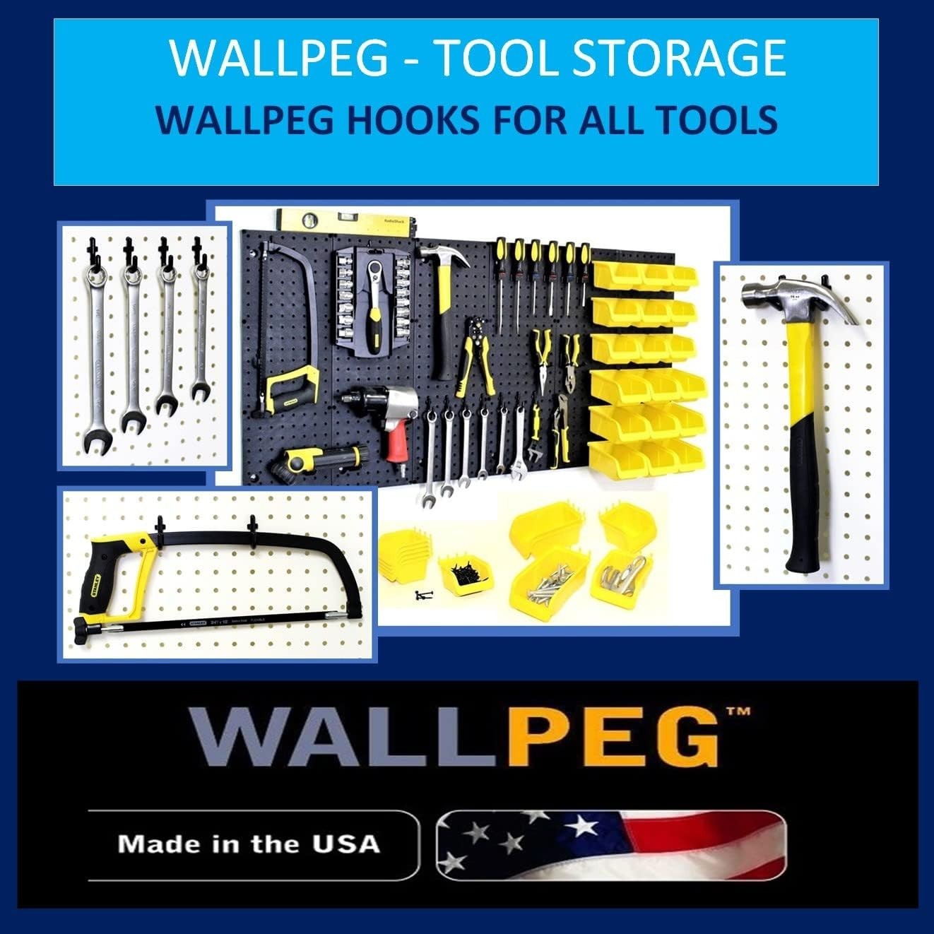 Maximize Space with 100 Black Peg Hooks - Durable, Easy Snap-In Installation