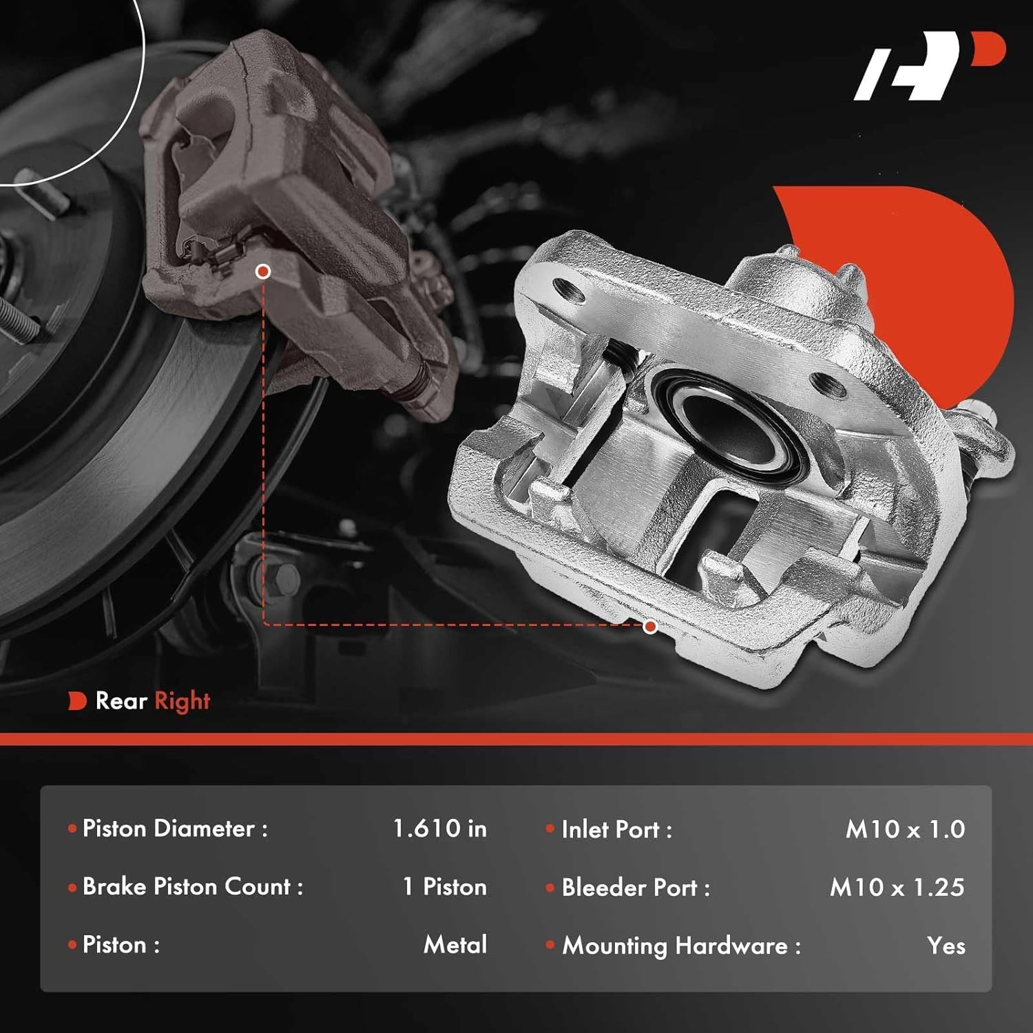 A-Premium Disc Brake Caliper Assembly w/Bracket Compatible w/Select Honda Models