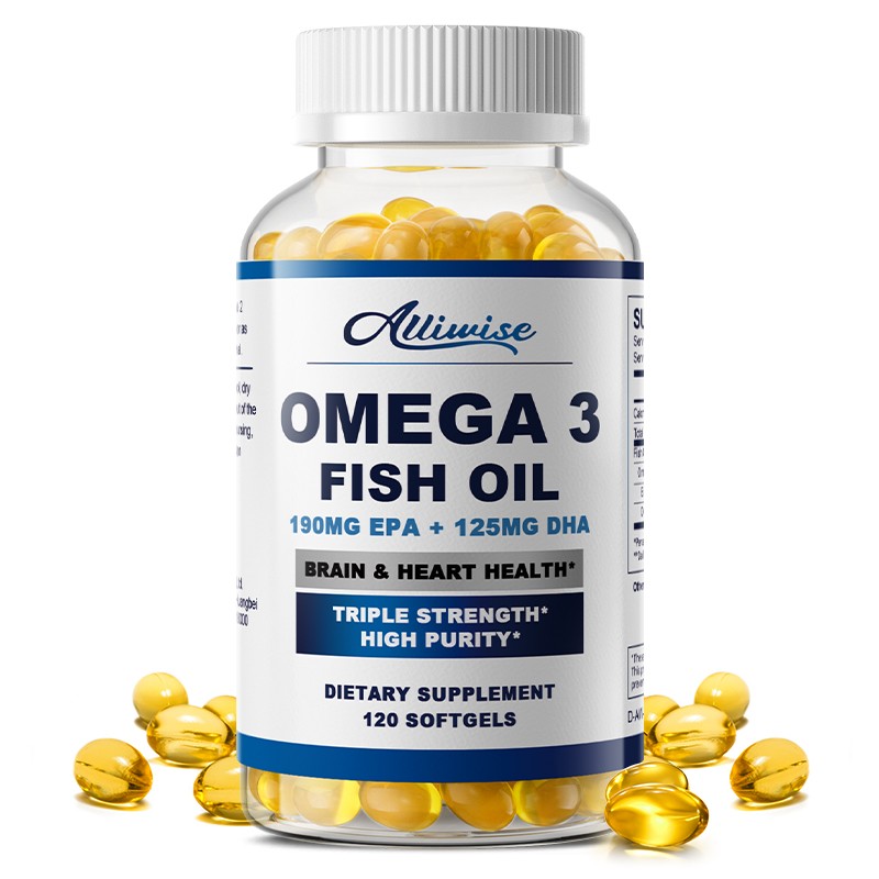 Triple Strength Omega 3 Fish Oil Supplement, EPA, DHA Fish Oil Omega 3 Support