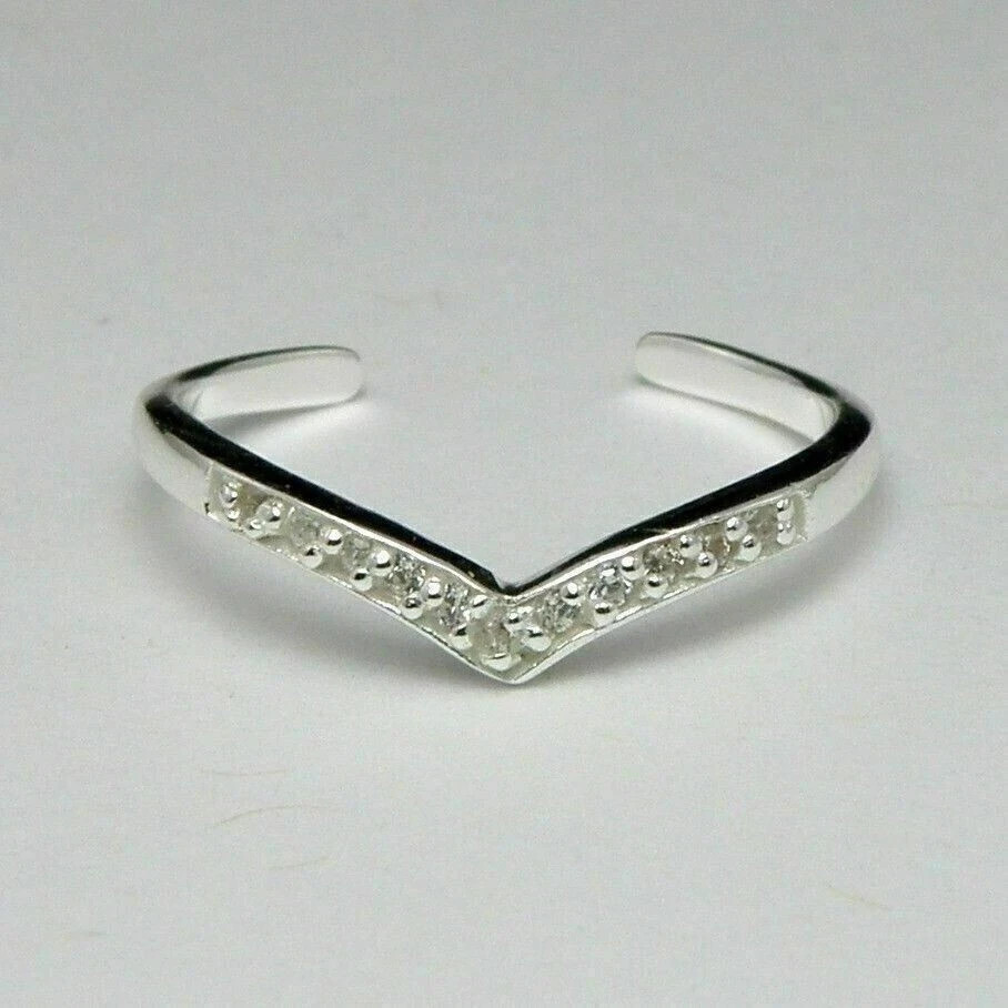 1.0 Ct Round Women's Fashion Toe Ring 14K White Gold Plated of Real Moissanite