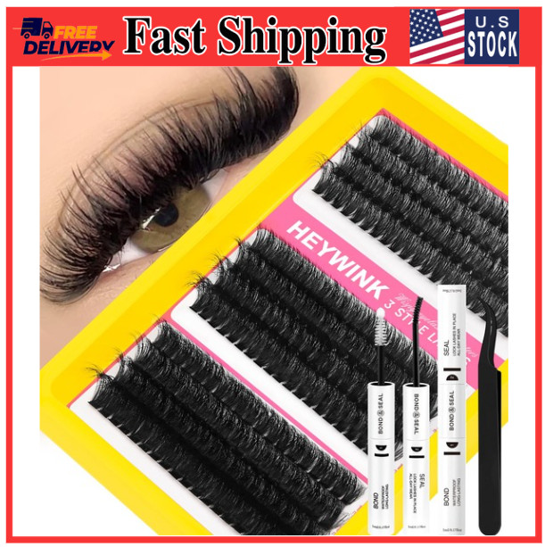 Lash Clusters Kit 60D 80D 100D Thick Cluster Eyelash Extensions 12-18Mm Lash Clu