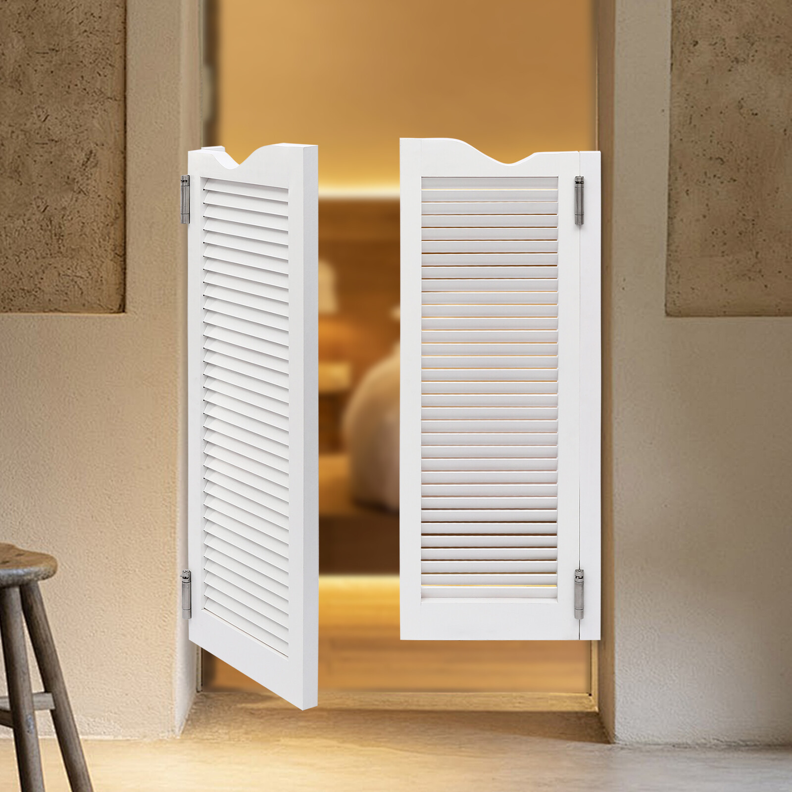 White Swinging Door Double Half Door Double-hinged Cafes Door With Hinges