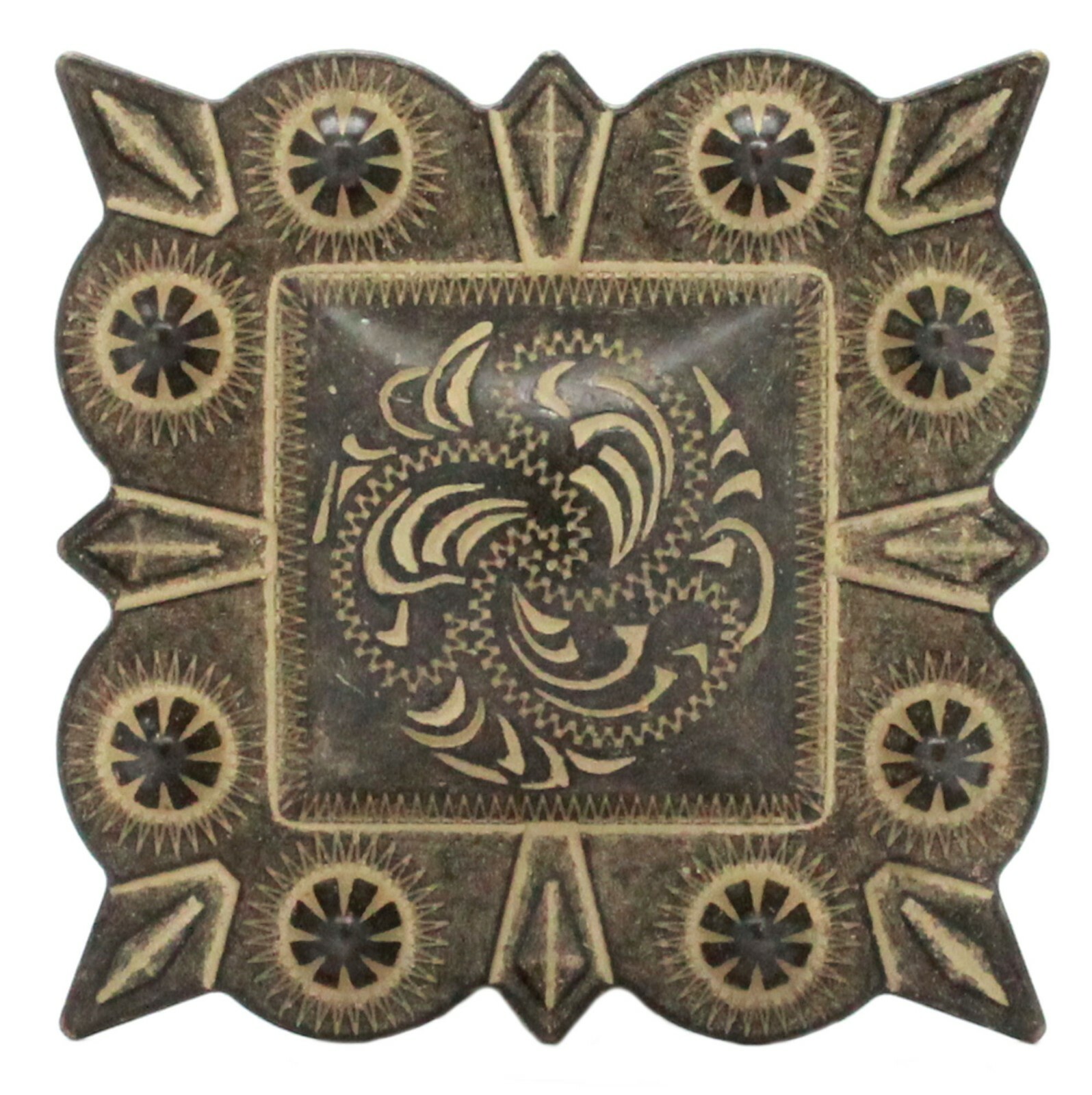Berry Square Concho 1.5" Screw Back Rustic Gold 2323-32