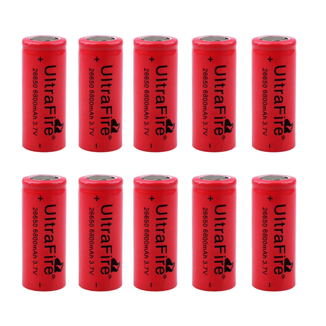 UltraFire 26650 Battery 3.7V Flat Top Rechargeable Batteries Cell For LED Torch