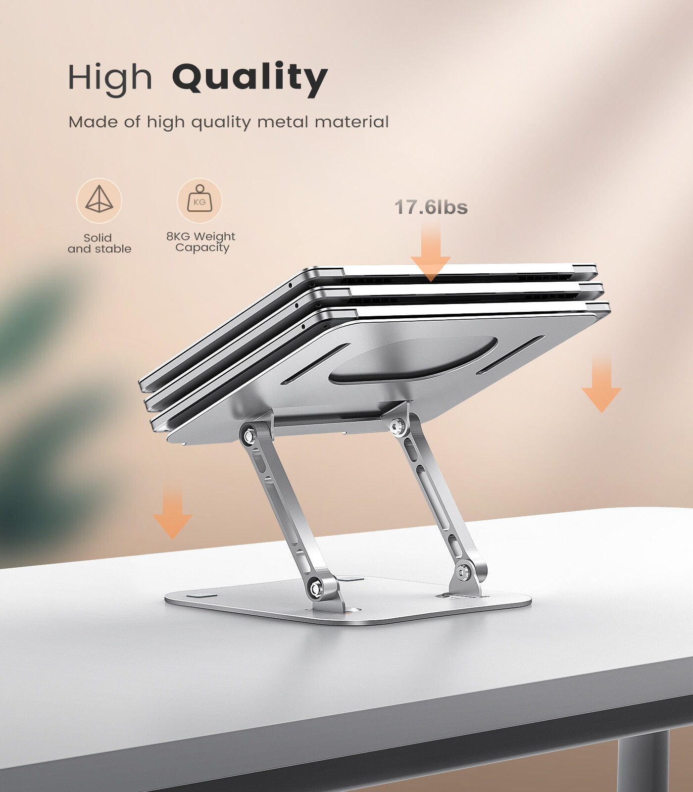 Adjustable Height &Angle Sturdy Aluminum Alloy Computer Notebook Stands Holders