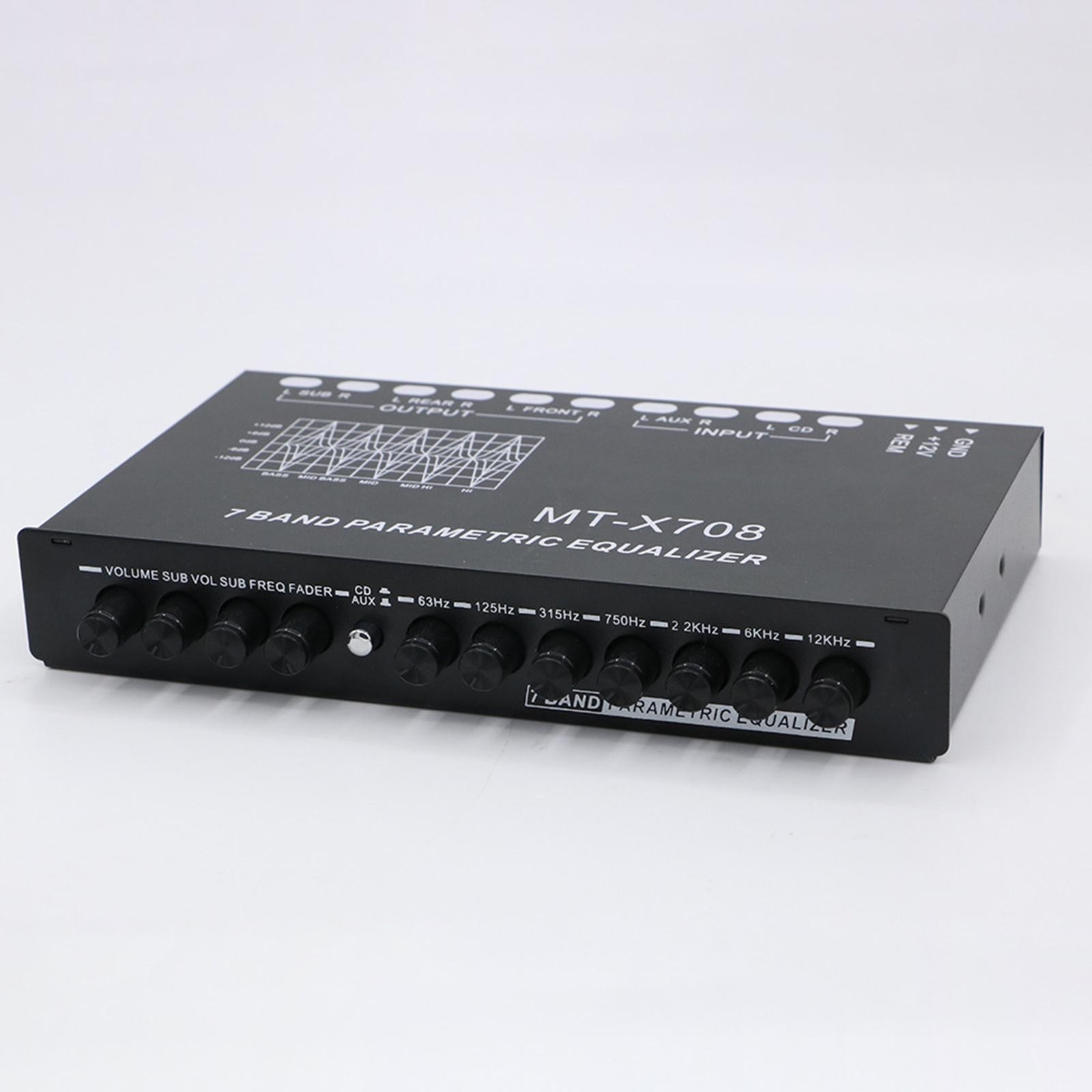7 Band Parametric Equalizer 7 Band Equalizer Car Audio, with CD AUX Input Select